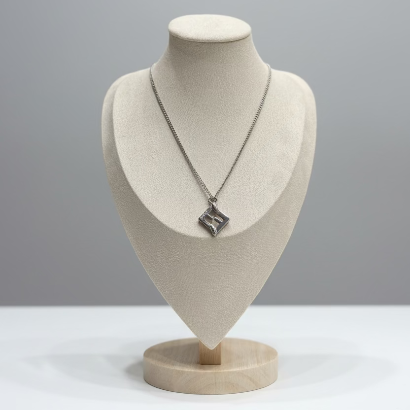 FENDI SILVER NECKLACE FF LOGO