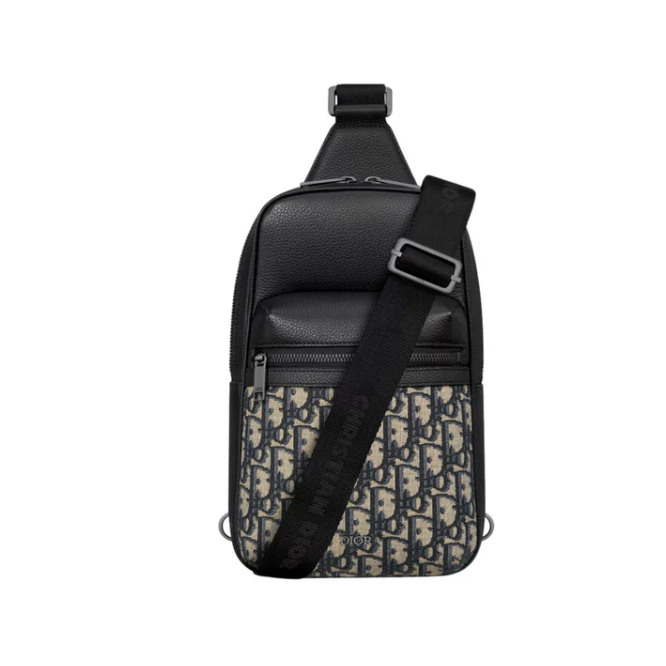 DIOR RIDER 2.0 SLING BAG- BEIGE AND BLACK DIOR OBLIQUE