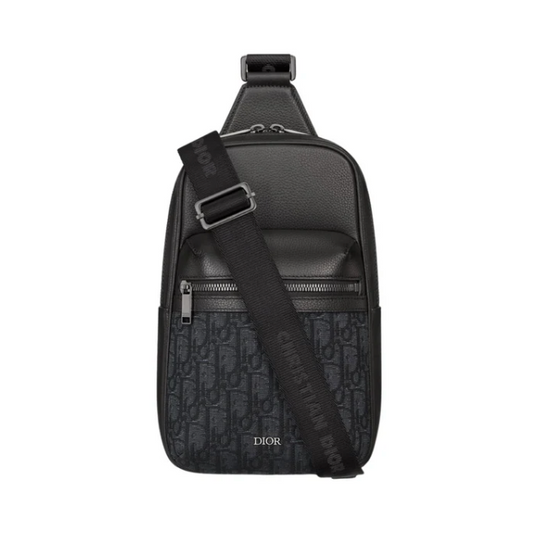 DIOR RIDER 2.0 SLING BAG - BLACK ON BLACK DIOR OBLIQUE